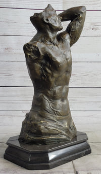Abstract Surrealist Muscular Male Torso Bronze Sculpture