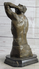 Abstract Surrealist Muscular Male Torso Bronze Sculpture