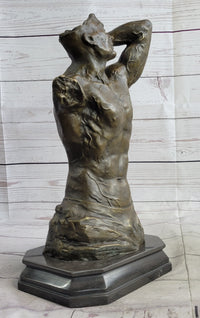 Abstract Surrealist Muscular Male Torso Bronze Sculpture