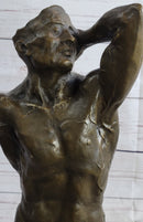 Abstract Surrealist Muscular Male Torso Bronze Sculpture