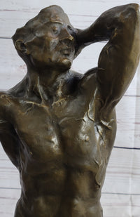 Abstract Surrealist Muscular Male Torso Bronze Sculpture