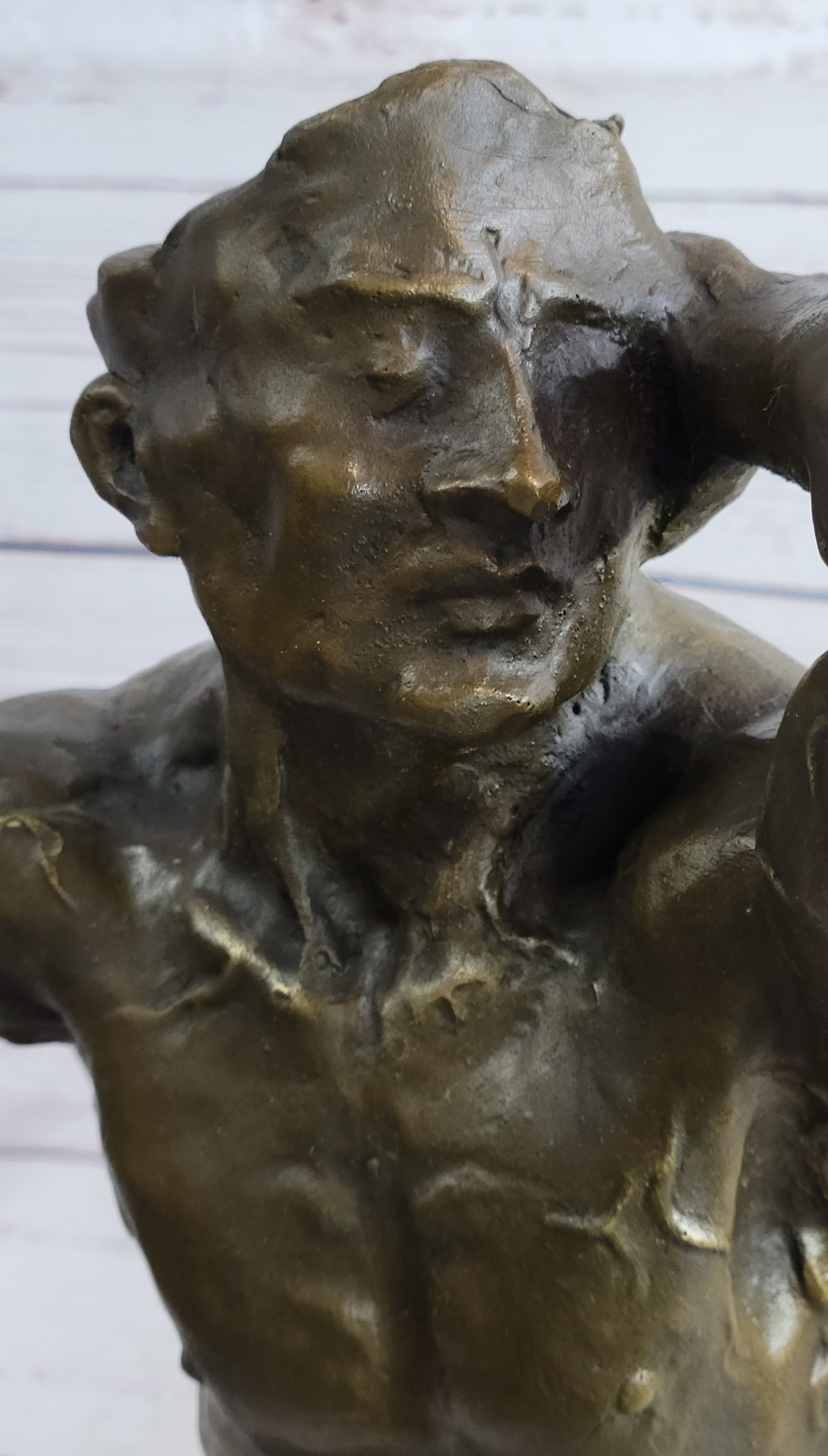 Abstract Surrealist Muscular Male Torso Bronze Sculpture