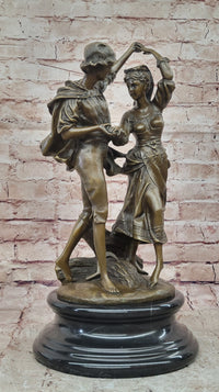 Bronze Romeo and Juliet Sculpture – Dancing Couple on Marble