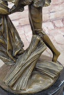 Bronze Romeo and Juliet Sculpture – Dancing Couple on Marble