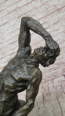 Extra Large Suffering Man by Rodin Genuine Bronze Sculpture Figurine Decor