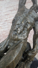 Extra Large Suffering Man by Rodin Genuine Bronze Sculpture Figurine Decor