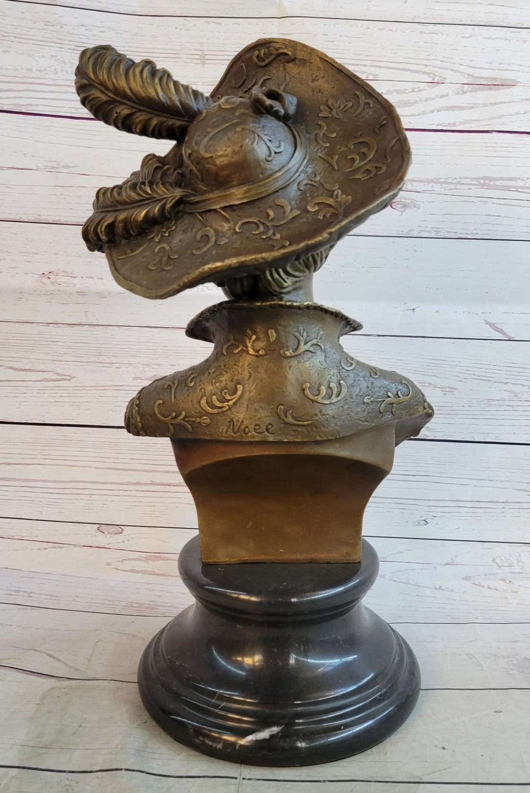 Bronze Bust of Victorian Edwardian Woman in Hat