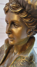 Bronze Bust of Victorian Edwardian Woman in Hat