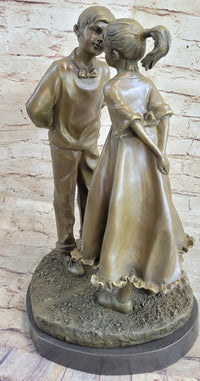 Young Romance Couple First Kiss Anniversary Wedding Bronze