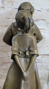 Young Romance Couple First Kiss Anniversary Wedding Bronze