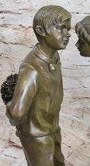 Young Romance Couple First Kiss Anniversary Wedding Bronze
