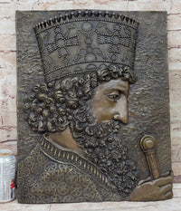 Cyrus The Great Persia Dynasty Wall Mount Bronze Sculpture Signed