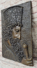 Cyrus The Great Persia Dynasty Wall Mount Bronze Sculpture Signed
