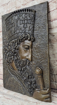 Cyrus The Great Persia Dynasty Wall Mount Bronze Sculpture Signed