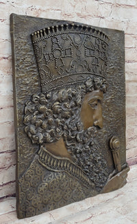 Cyrus The Great Persia Dynasty Wall Mount Bronze Sculpture Signed