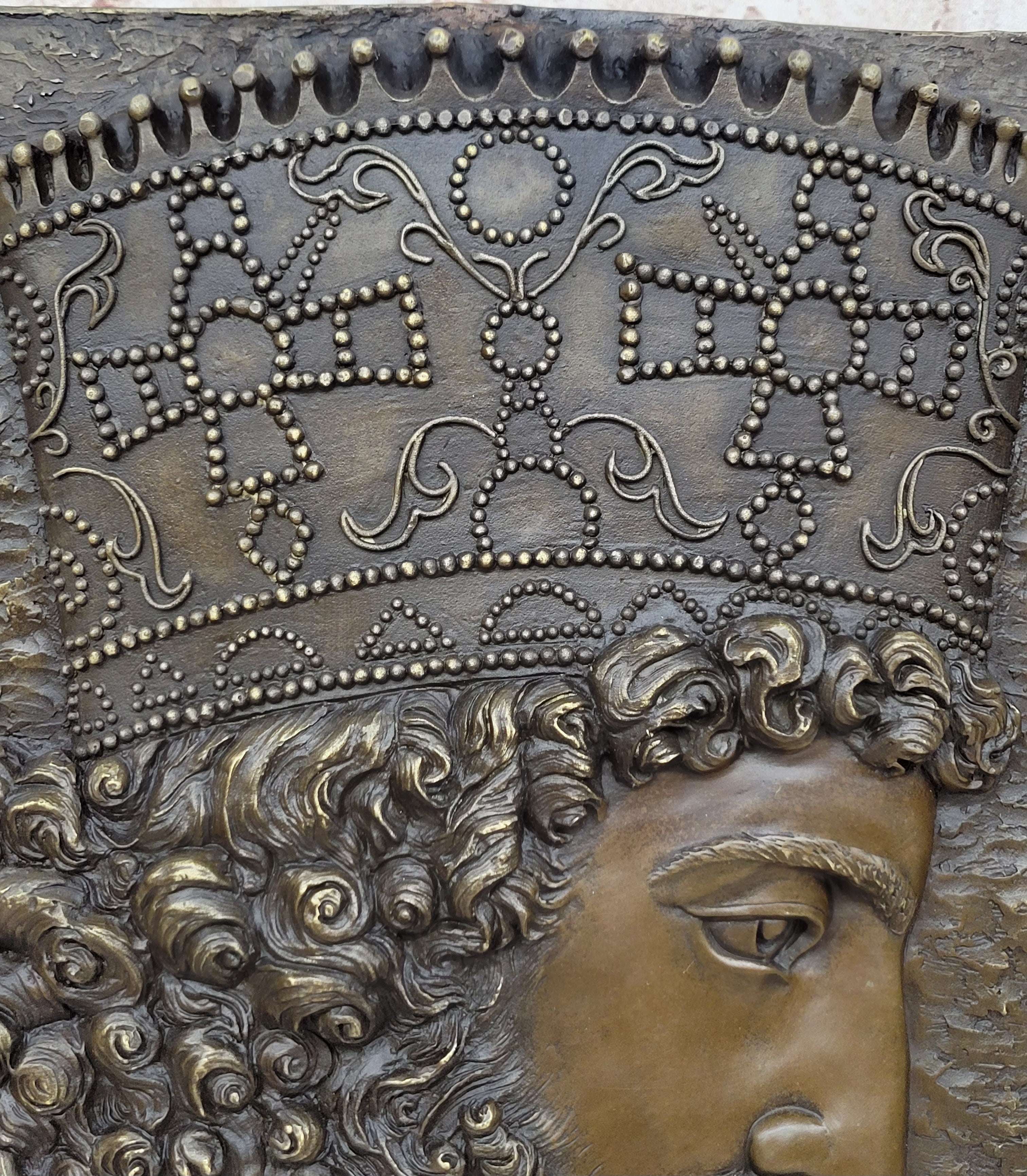 Cyrus The Great Persia Dynasty Wall Mount Bronze Sculpture Signed