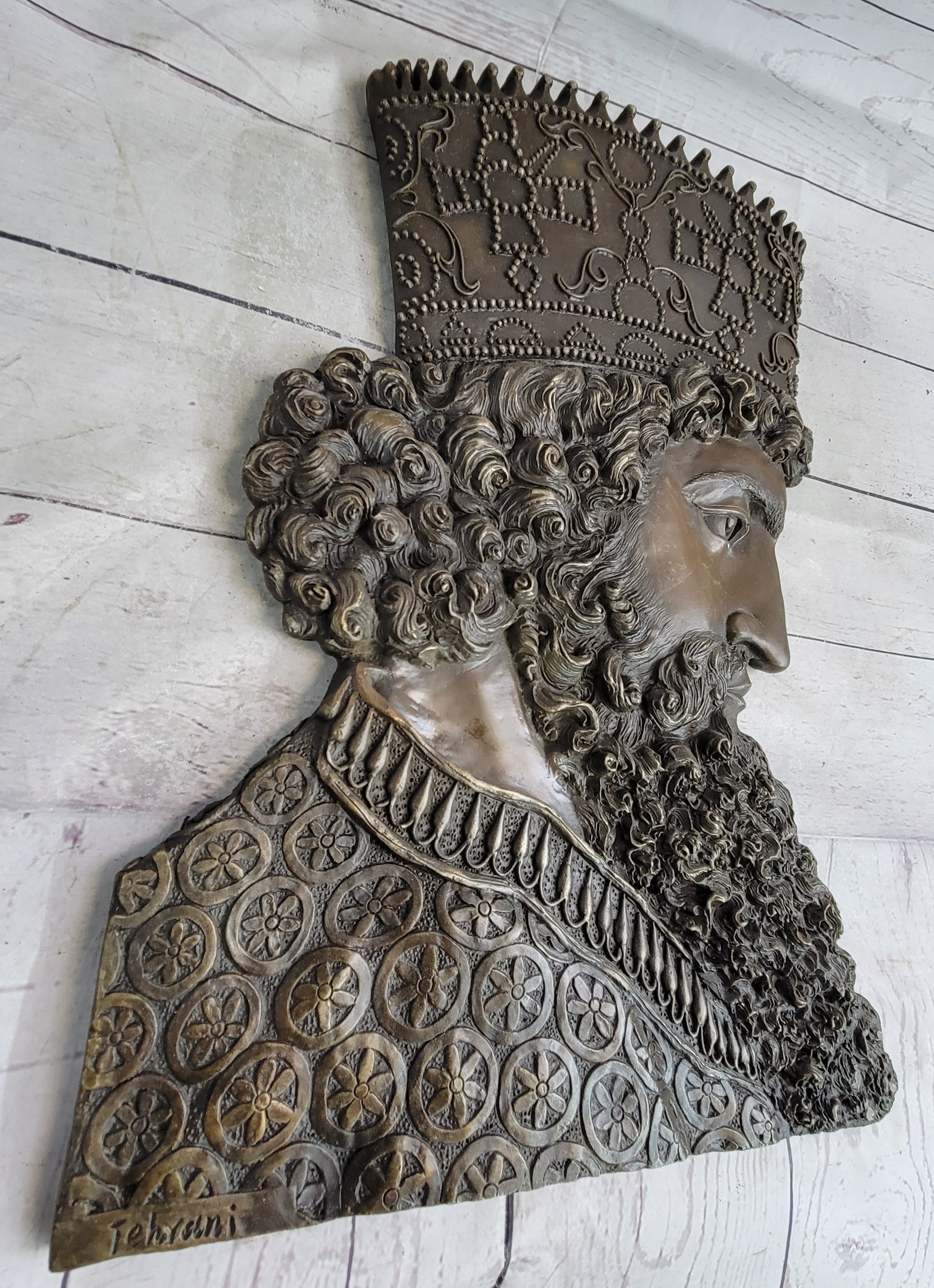 Achaemenid Persian King Cyrus the Great Bronze Metal Sculpture