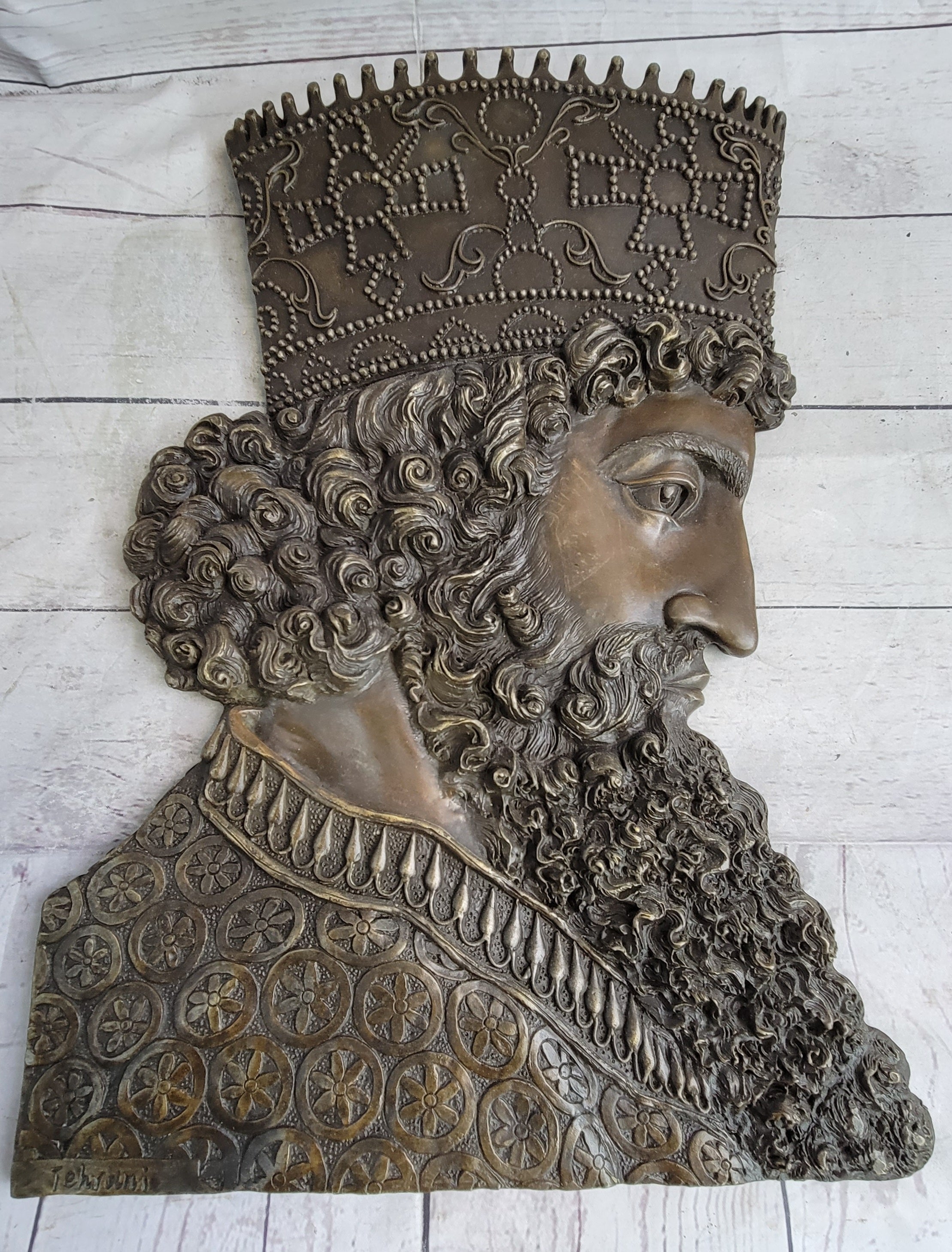 Achaemenid Persian King Cyrus the Great Bronze Metal Sculpture