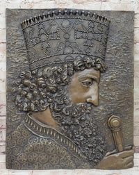 Cyrus The Great Persia Dynasty Wall Mount Bronze Sculpture Signed
