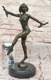 Chiparus Art Deco Bronze Dancer 12" x 9" Sculpture