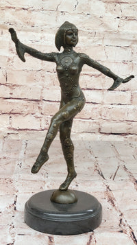 Chiparus Art Deco Bronze Dancer 12" x 9" Sculpture