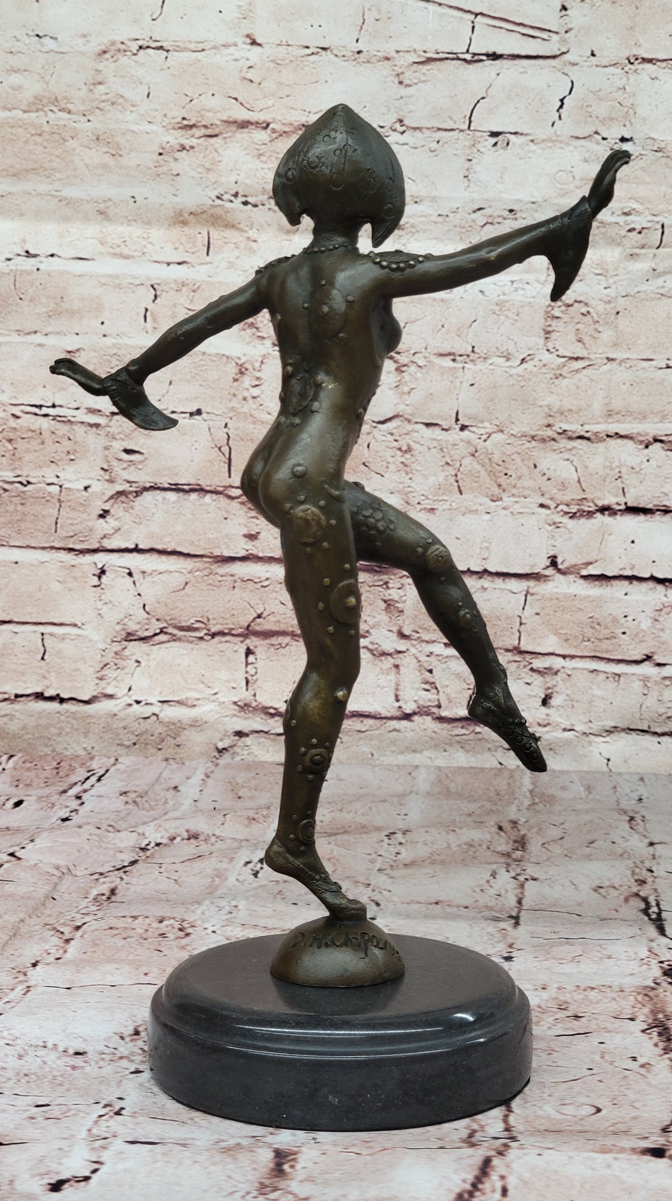 Chiparus Art Deco Bronze Dancer 12" x 9" Sculpture