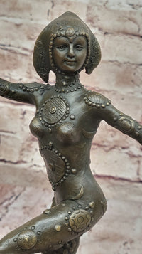 Chiparus Art Deco Bronze Dancer 12" x 9" Sculpture