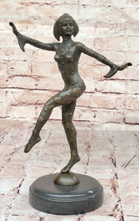 Chiparus Art Deco Bronze Dancer 12" x 9" Sculpture