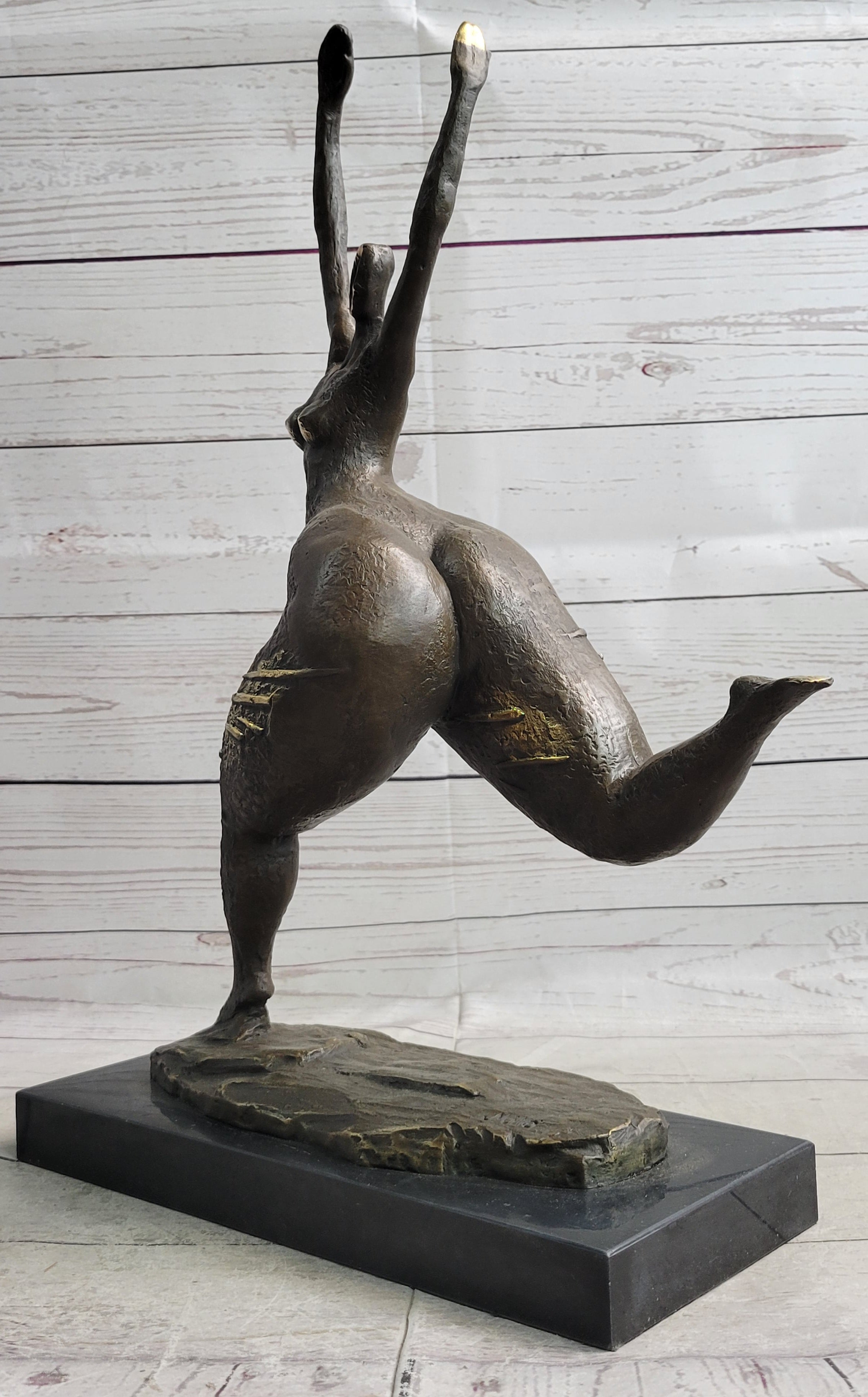 Bronze Original Nude Fertility Goddess Modern Art Abstract Sculpture Figure 19" x 12"