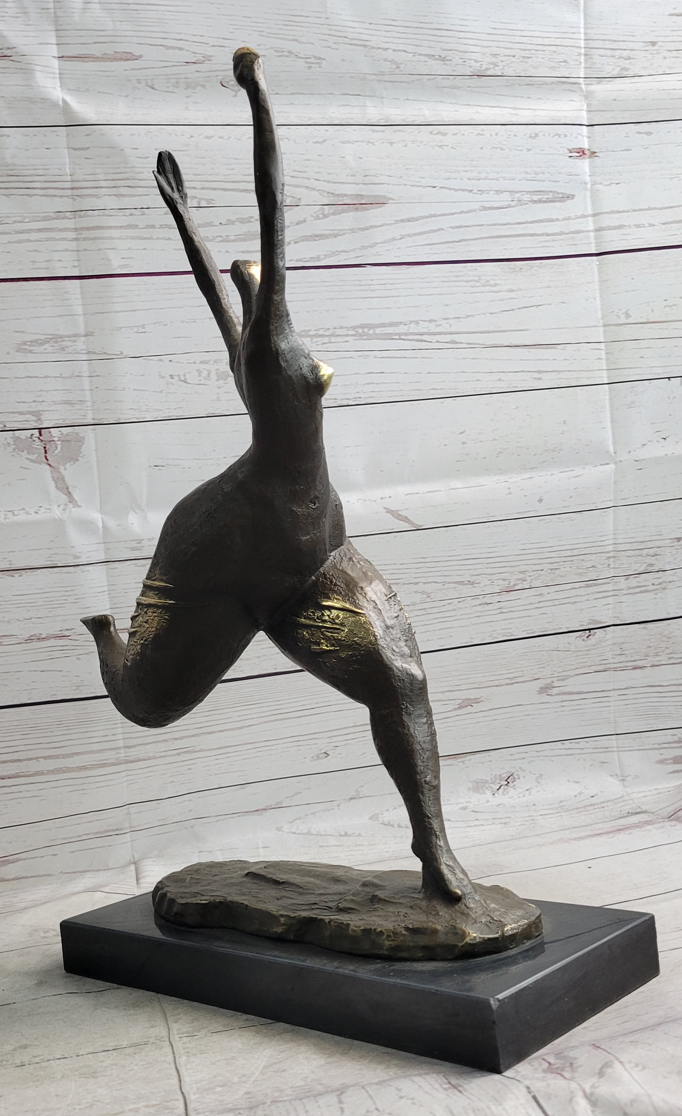 Bronze Original Nude Fertility Goddess Modern Art Abstract Sculpture Figure 19" x 12"