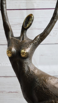 Bronze Original Nude Fertility Goddess Modern Art Abstract Sculpture Figure 19" x 12"