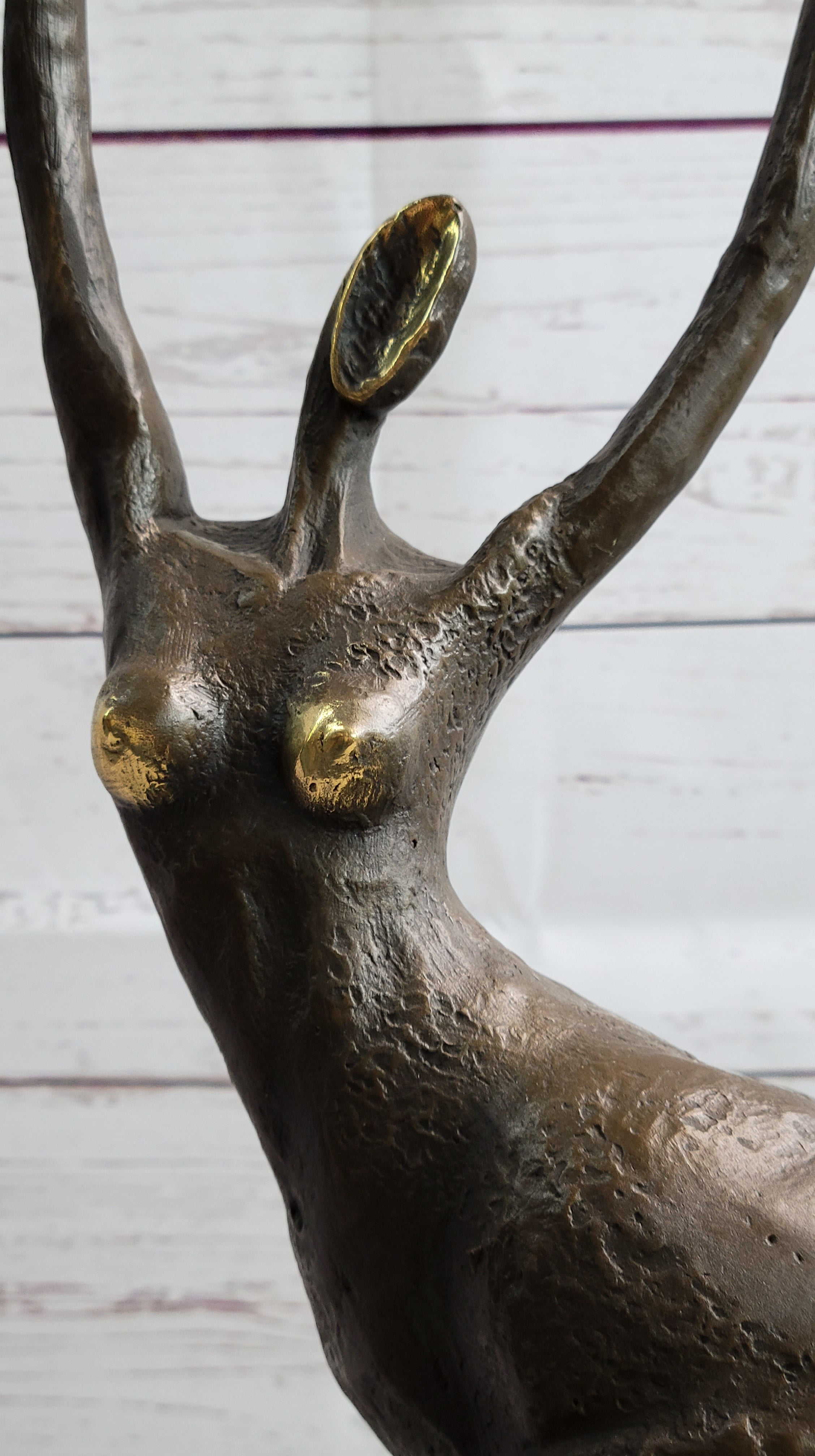 Bronze Original Nude Fertility Goddess Modern Art Abstract Sculpture Figure 19" x 12"