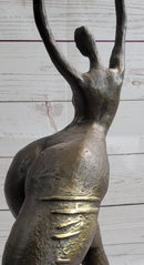 Bronze Original Nude Fertility Goddess Modern Art Abstract Sculpture Figure 19" x 12"