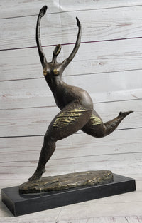 Bronze Original Nude Fertility Goddess Modern Art Abstract Sculpture Figure 19" x 12"