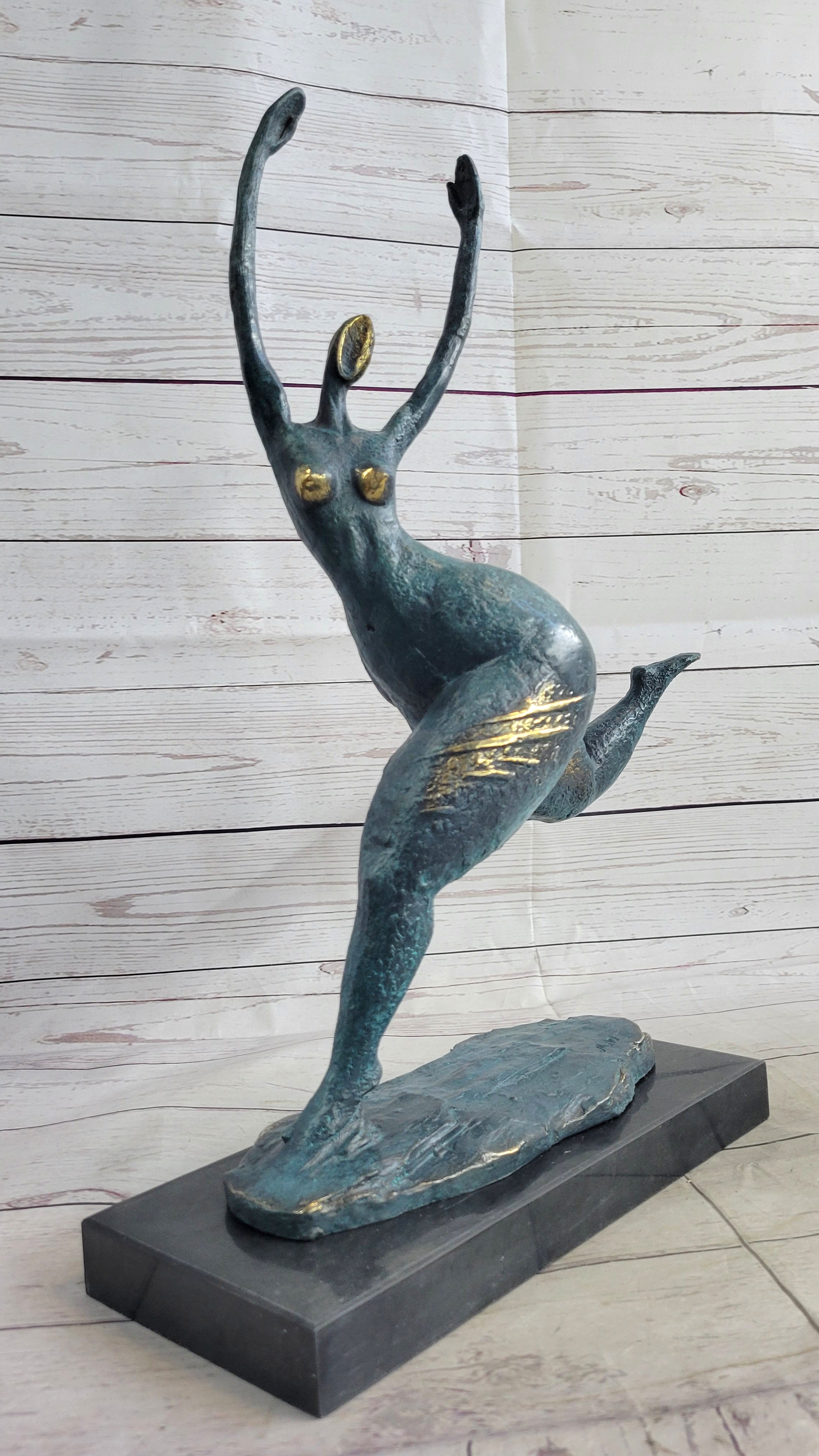 Modern Art Curvy Woman Bronze Figure 18" x 14"