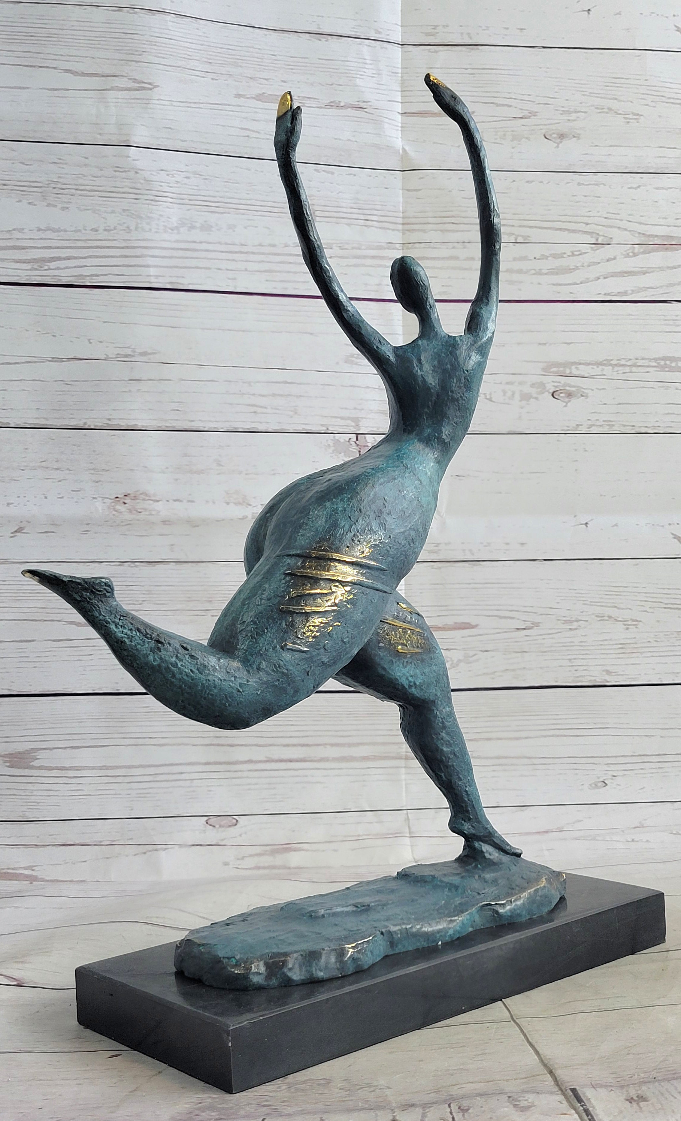 Modern Art Curvy Woman Bronze Figure 18" x 14"