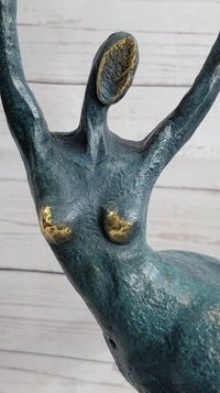 Modern Art Curvy Woman Bronze Figure 18" x 14"
