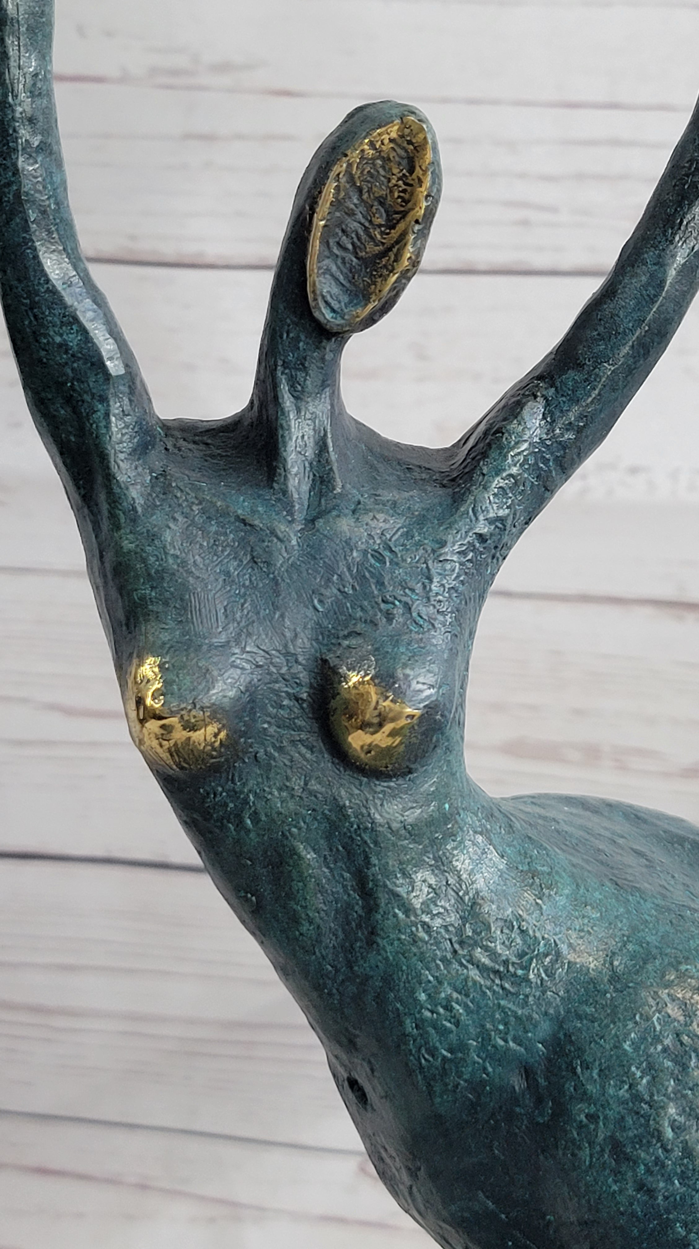 Modern Art Curvy Woman Bronze Figure 18" x 14"