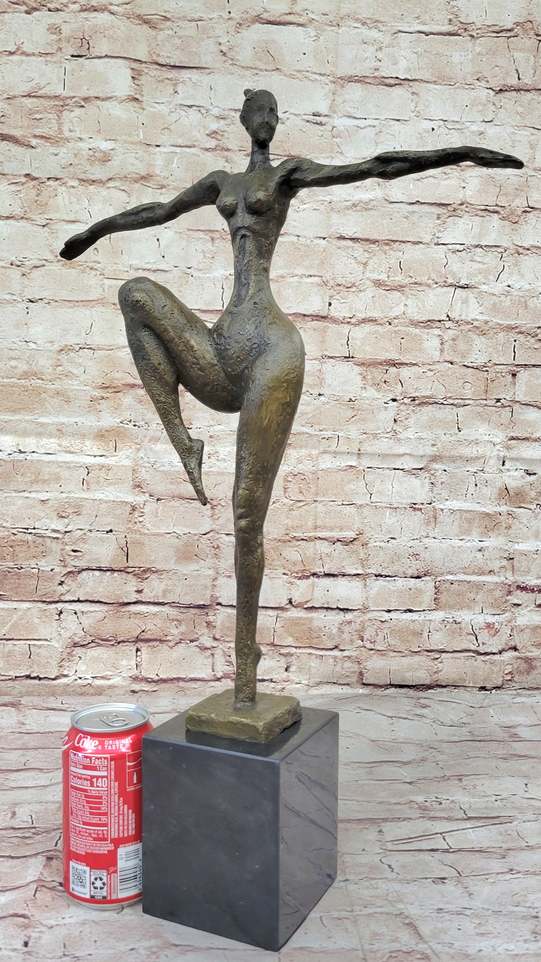 Signed Real Bronze Female Fertility Goddess Sculpture Abstract