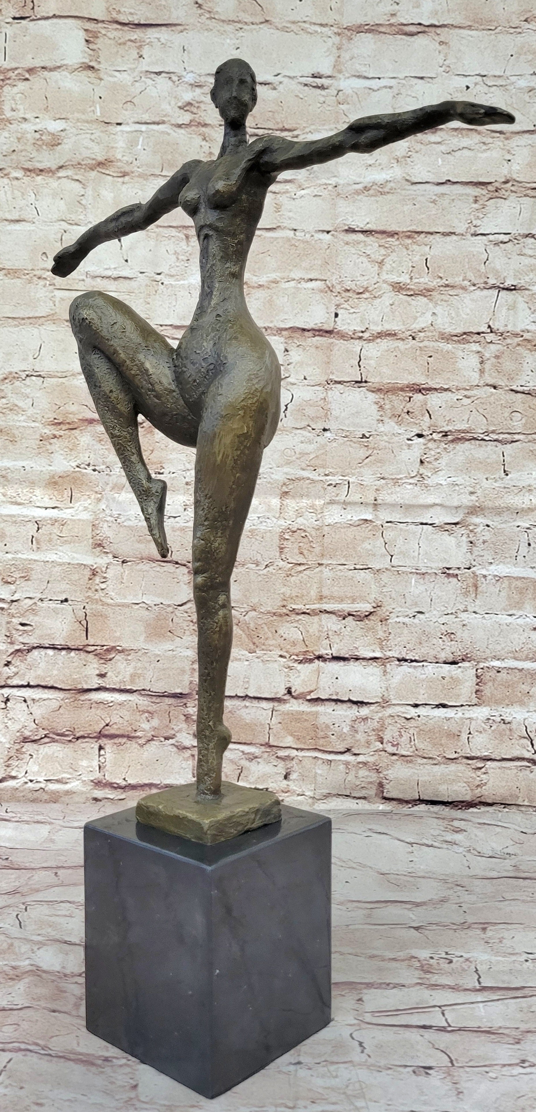 Signed Real Bronze Female Fertility Goddess Sculpture Abstract