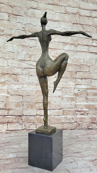Signed Real Bronze Female Fertility Goddess Sculpture Abstract