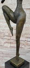 Signed Real Bronze Female Fertility Goddess Sculpture Abstract