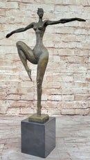 Signed Real Bronze Female Fertility Goddess Sculpture Abstract