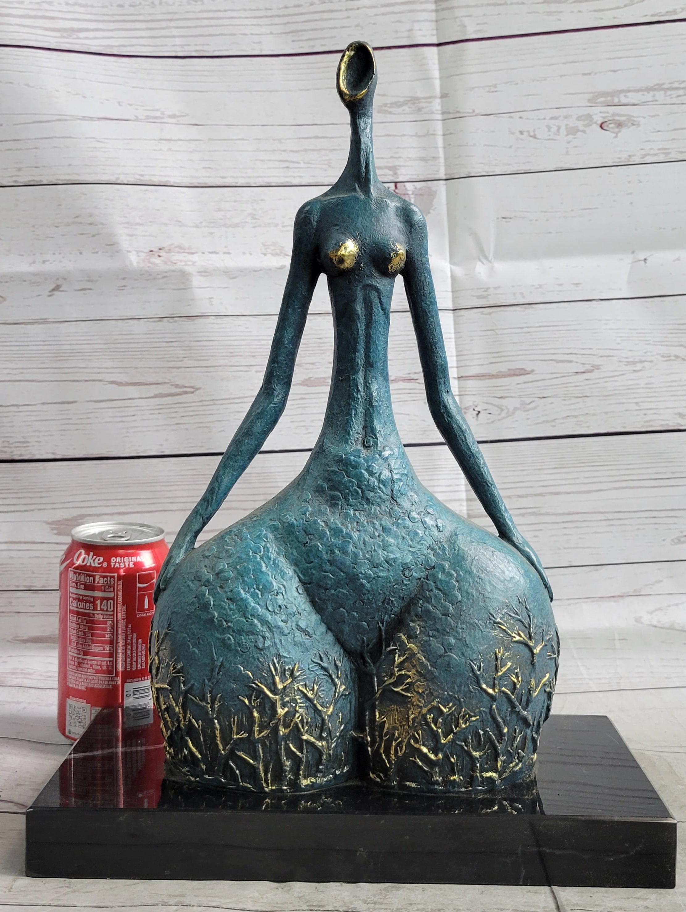 Signed Bronze Sculpture Curvy Wide Waist Figure Boteroismo 15" x 11"