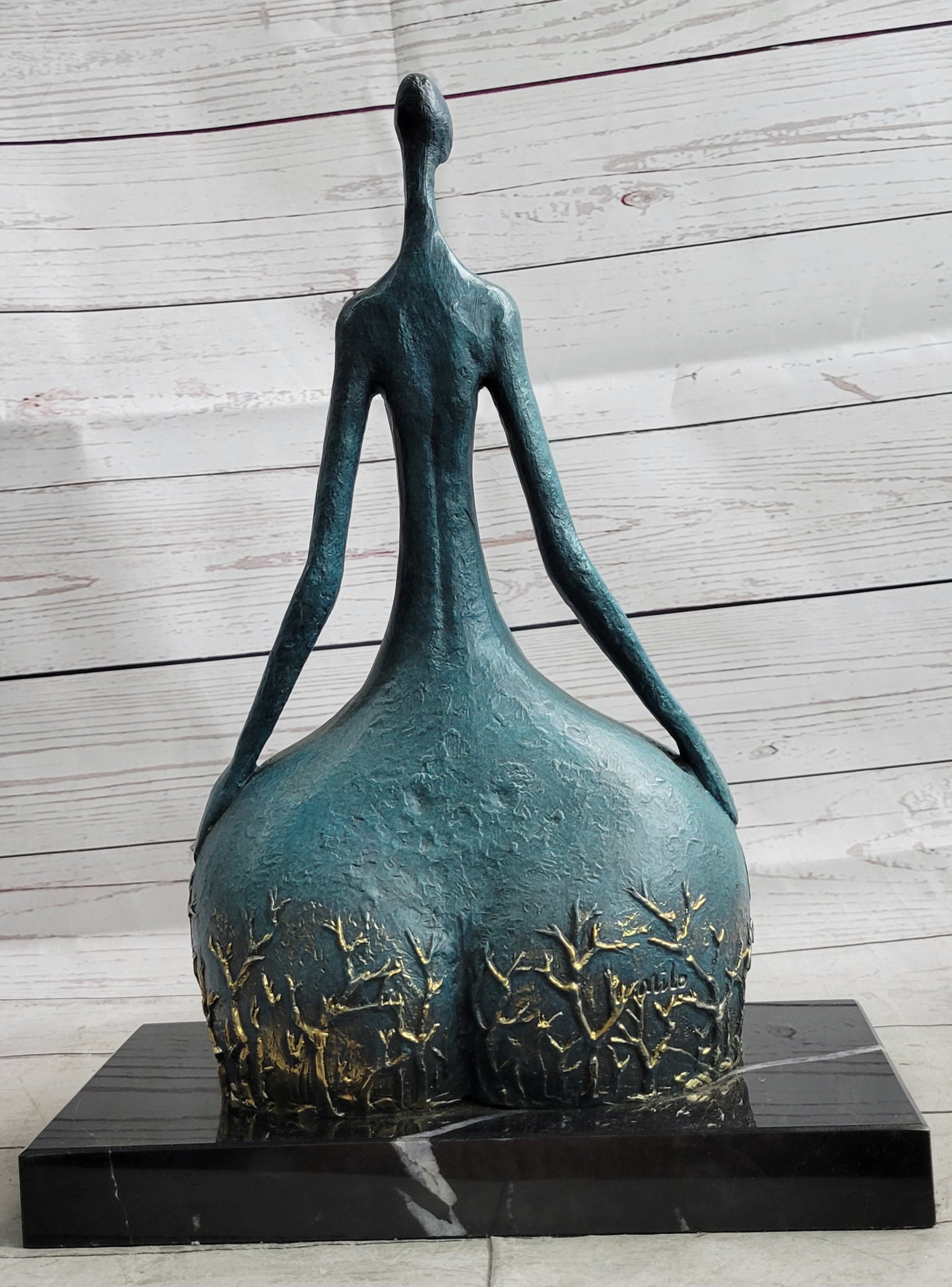 Signed Bronze Sculpture Curvy Wide Waist Figure Boteroismo 15" x 11"