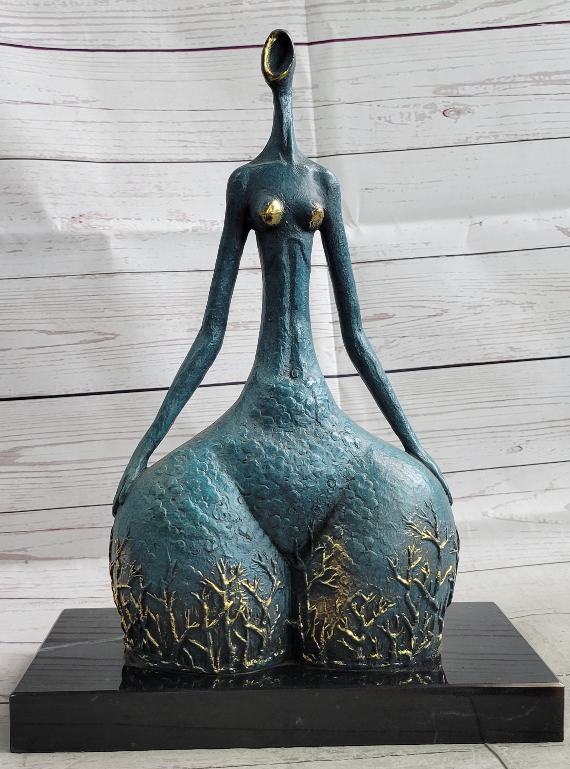 Signed Bronze Sculpture Curvy Wide Waist Figure Boteroismo 15" x 11"