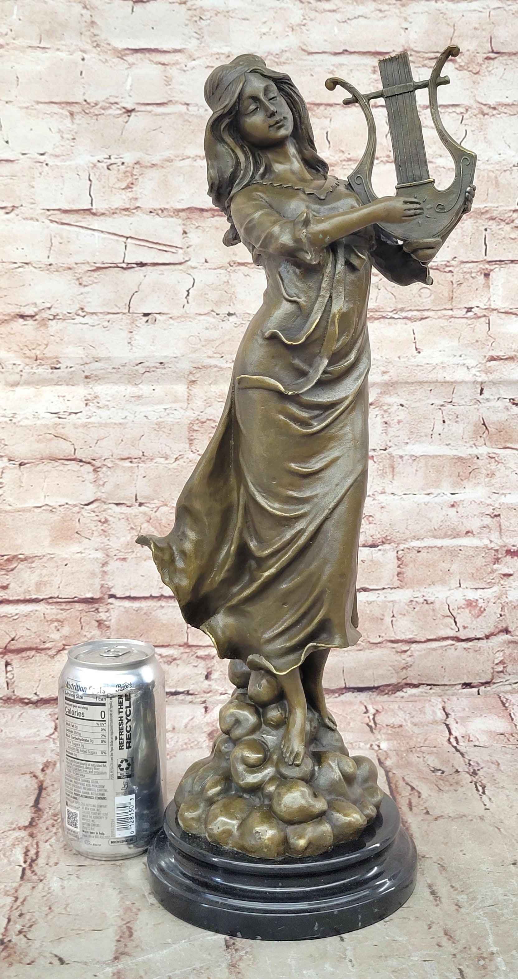 Harp Girl Bronze Sculpture by Vitaleh