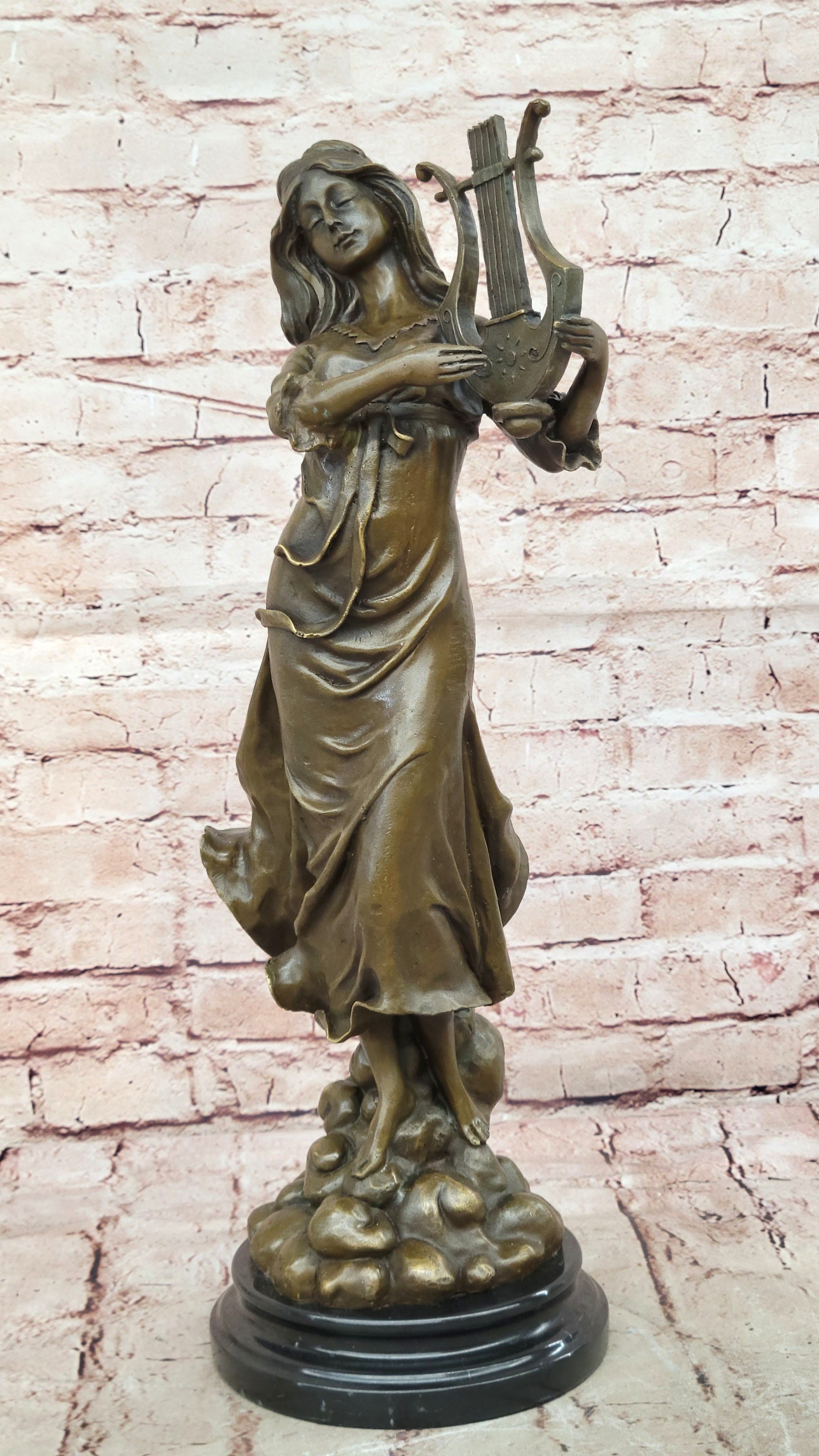 Harp Girl Bronze Sculpture by Vitaleh