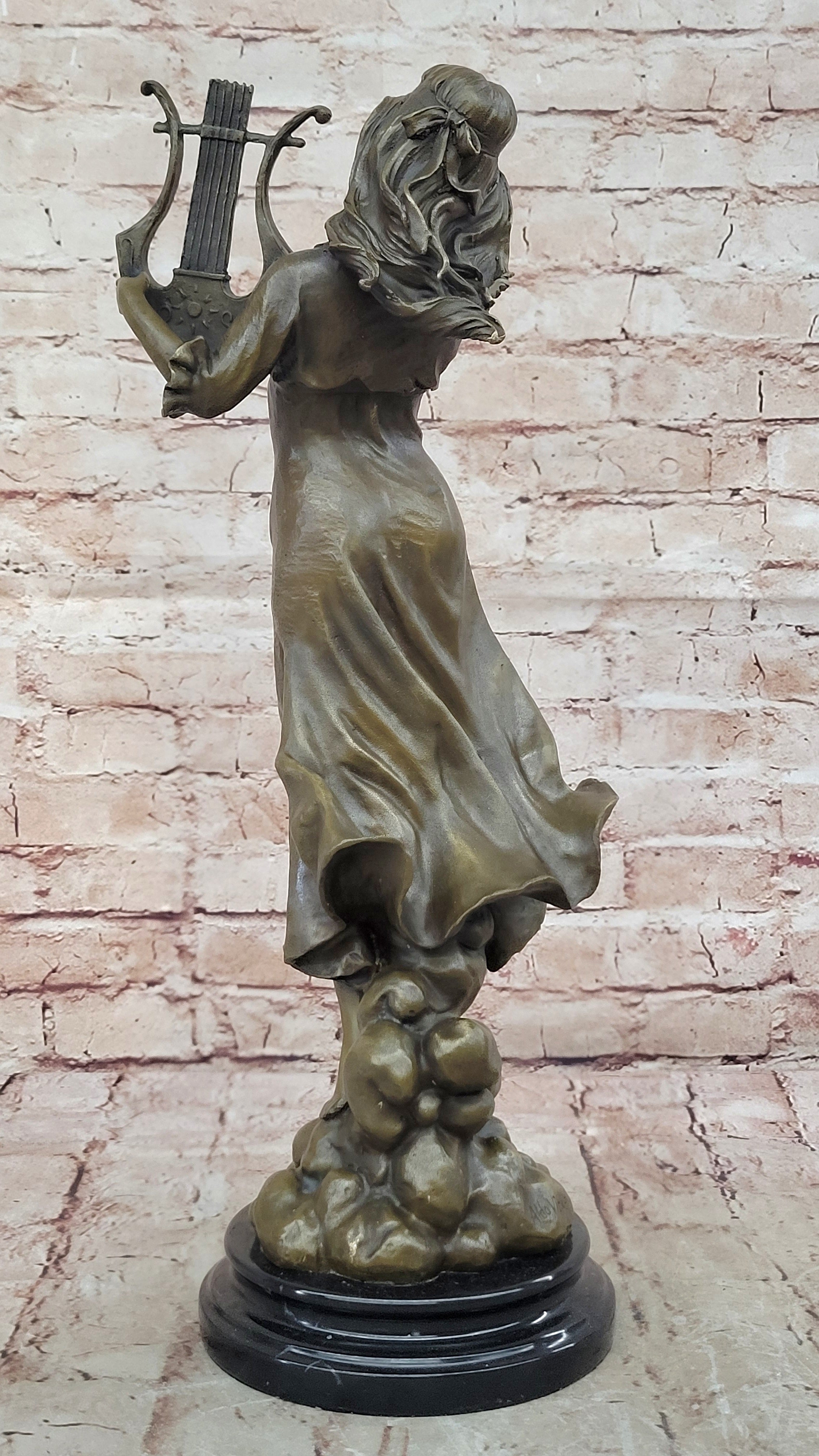 Harp Girl Bronze Sculpture by Vitaleh