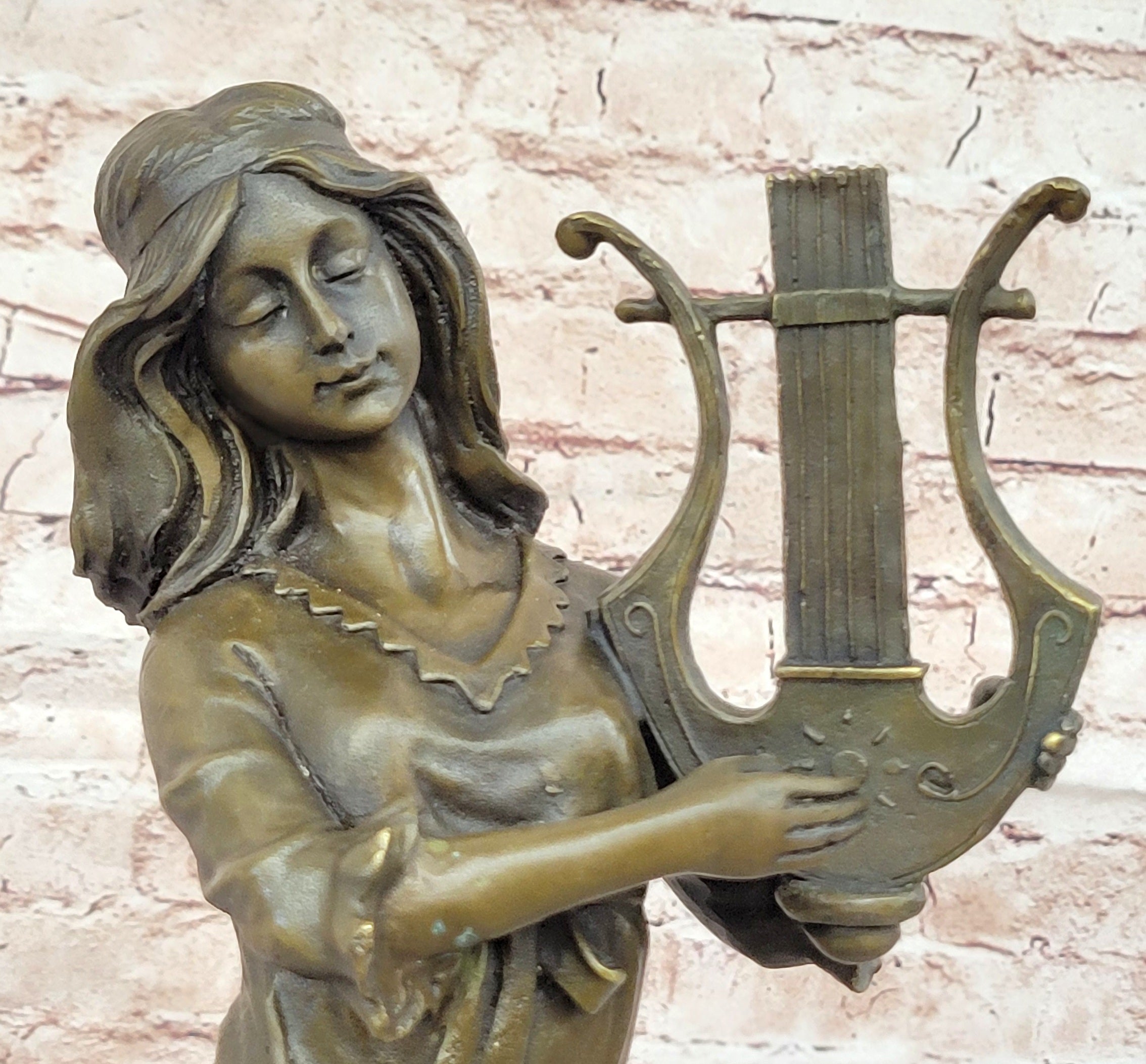 Harp Girl Bronze Sculpture by Vitaleh